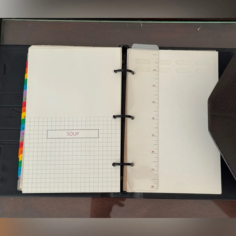 Vintage Faux Snakeskin Organizer Planner Binder w Inserts 80s 90s Desk
